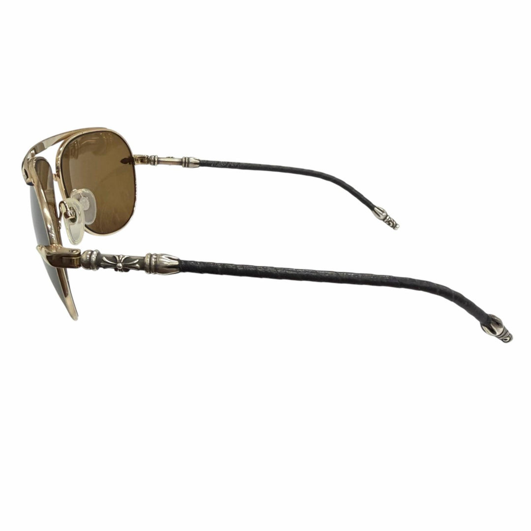 Great CHROME HEARTS sunglasses MUNCHER Two Bridges Teardrop gold SV925 mens