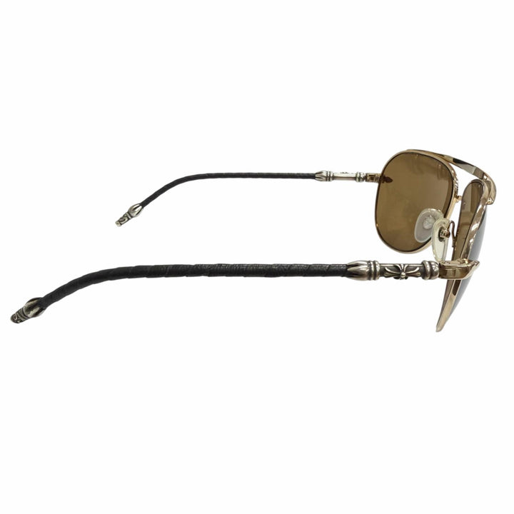 Great CHROME HEARTS sunglasses MUNCHER Two Bridges Teardrop gold SV925 mens