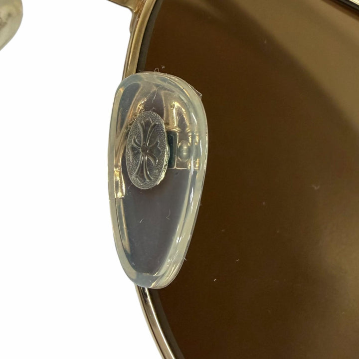 Great CHROME HEARTS sunglasses MUNCHER Two Bridges Teardrop gold SV925 mens