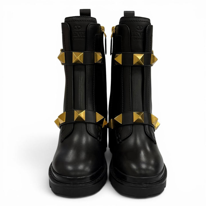 Excellent Valentino Garavani short boots black leather Women 37.5 WW2S0CJ2