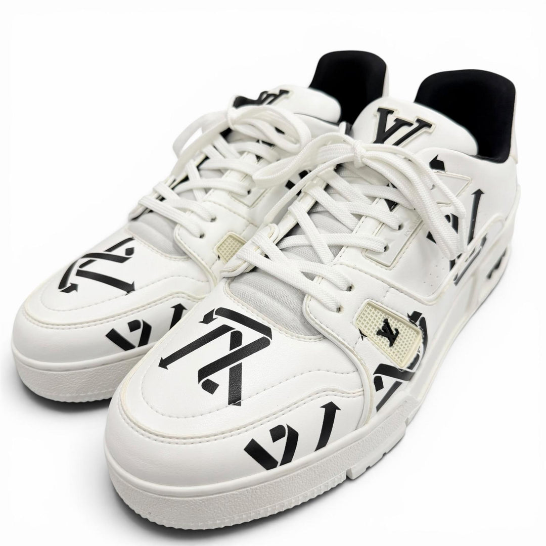 Excellent LOUIS VUITTON Low cut sneakers LV Trainer Line Upcycle LV logo white 7