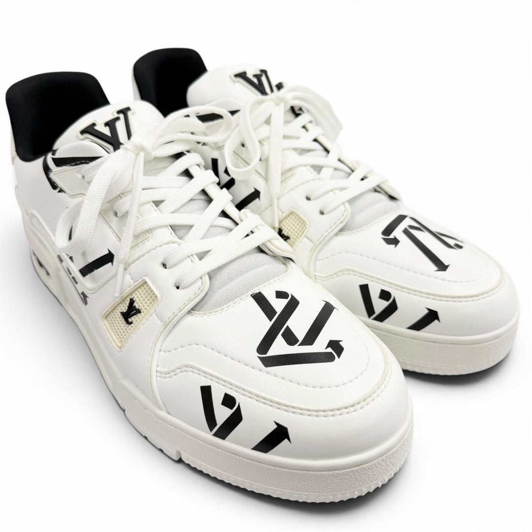 Excellent LOUIS VUITTON Low cut sneakers LV Trainer Line Upcycle LV logo white 7