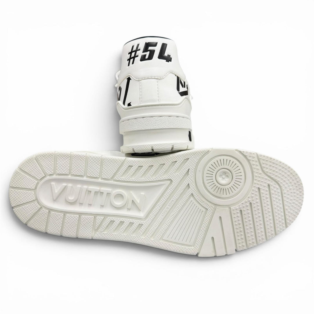 Excellent LOUIS VUITTON Low cut sneakers LV Trainer Line Upcycle LV logo white 7