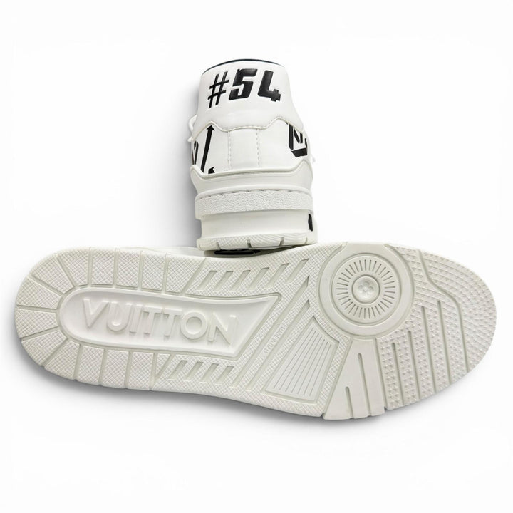 Excellent LOUIS VUITTON Low cut sneakers LV Trainer Line Upcycle LV logo white 7