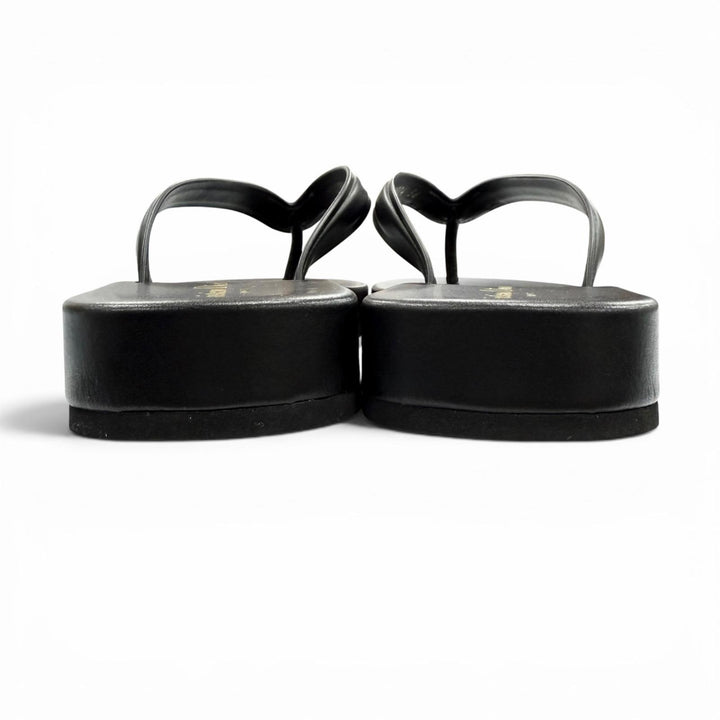 Excellent Christian Dior Sandals DIORSEA Tong black leather Women 36