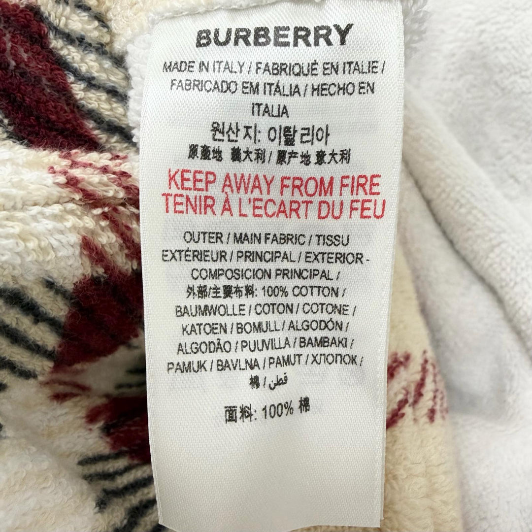 Pristine BURBERRY coat Nova Check Pattern Terry Cloth Belted Gown Beige