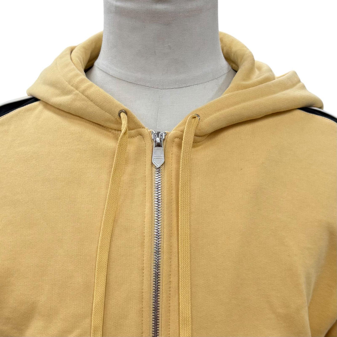 Pristine HERMES hoodie Run H Hooded Zip Up yellow cotton mens M 41-5719