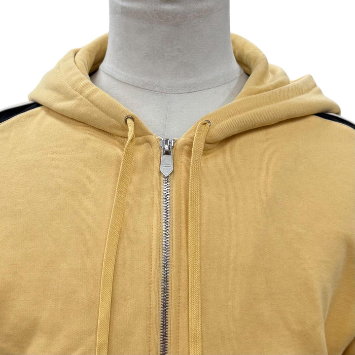 Pristine HERMES hoodie Run H Hooded Zip Up yellow cotton mens M 41-5719