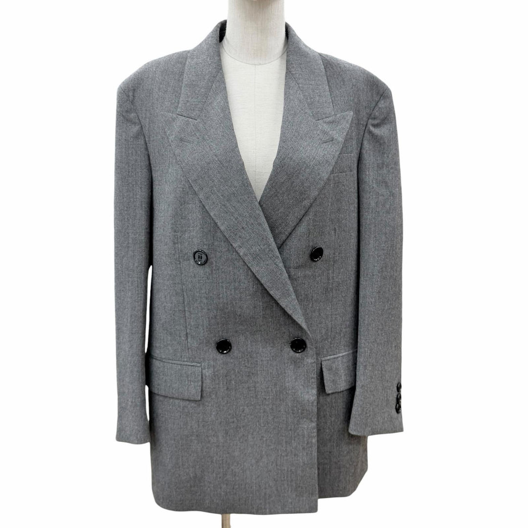 Excellent FENDI tailored jacket Double breasted gray wool Women 38 FJ7092AC2Q