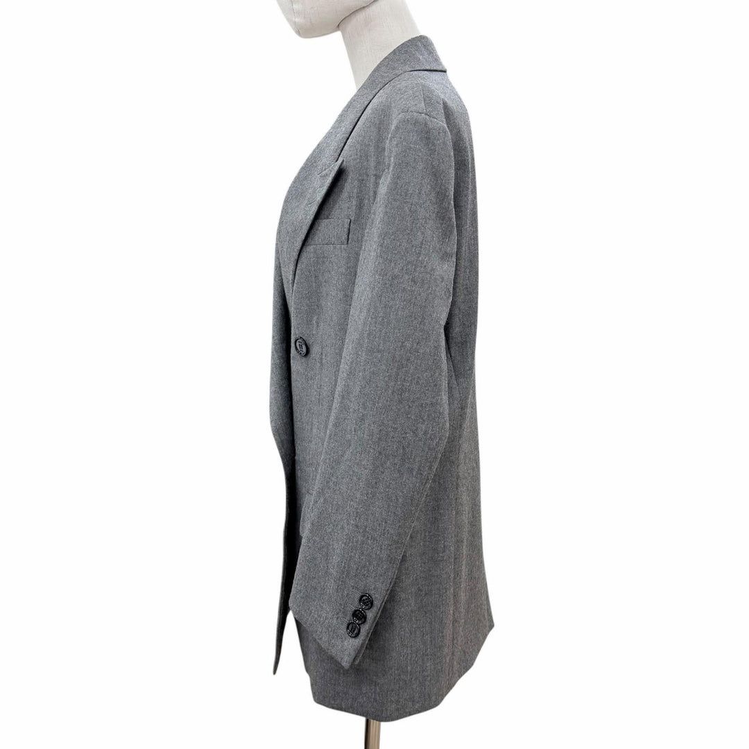 Excellent FENDI tailored jacket Double breasted gray wool Women 38 FJ7092AC2Q
