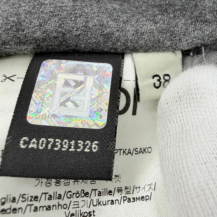 Excellent FENDI tailored jacket Double breasted gray wool Women 38 FJ7092AC2Q
