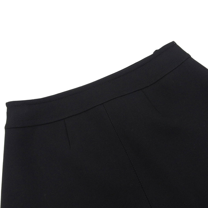 Excellent CELINE Mini skirt Front Slit Trapeze black wool Women 40 2J833383Z