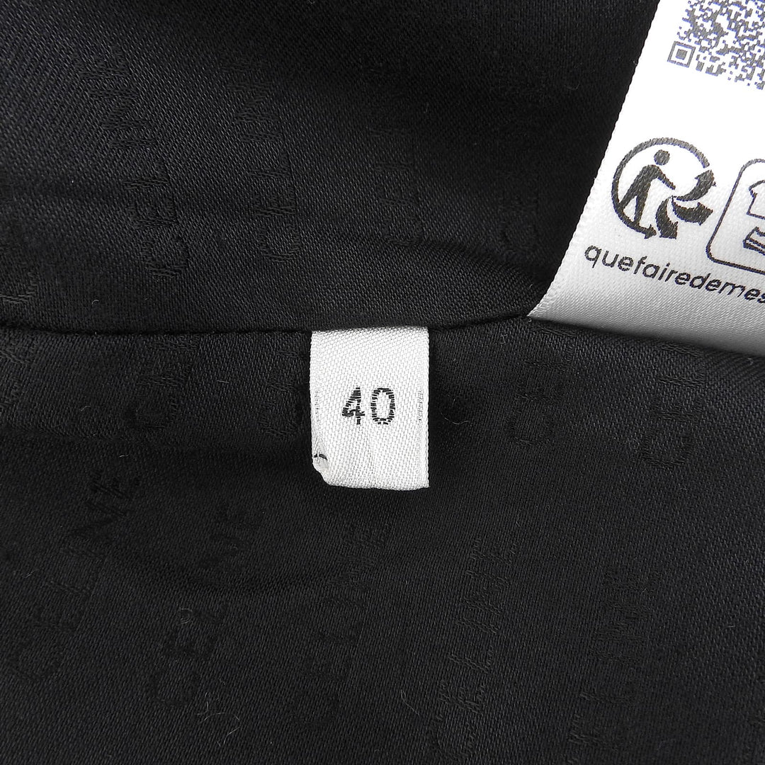 Excellent CELINE Mini skirt Front Slit Trapeze black wool Women 40 2J833383Z