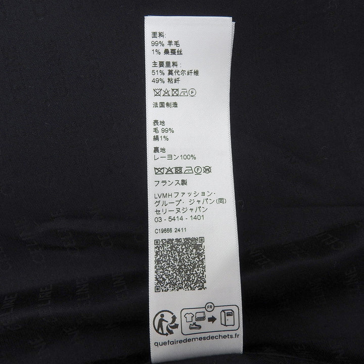 Excellent CELINE Mini skirt Front Slit Trapeze black wool Women 40 2J833383Z