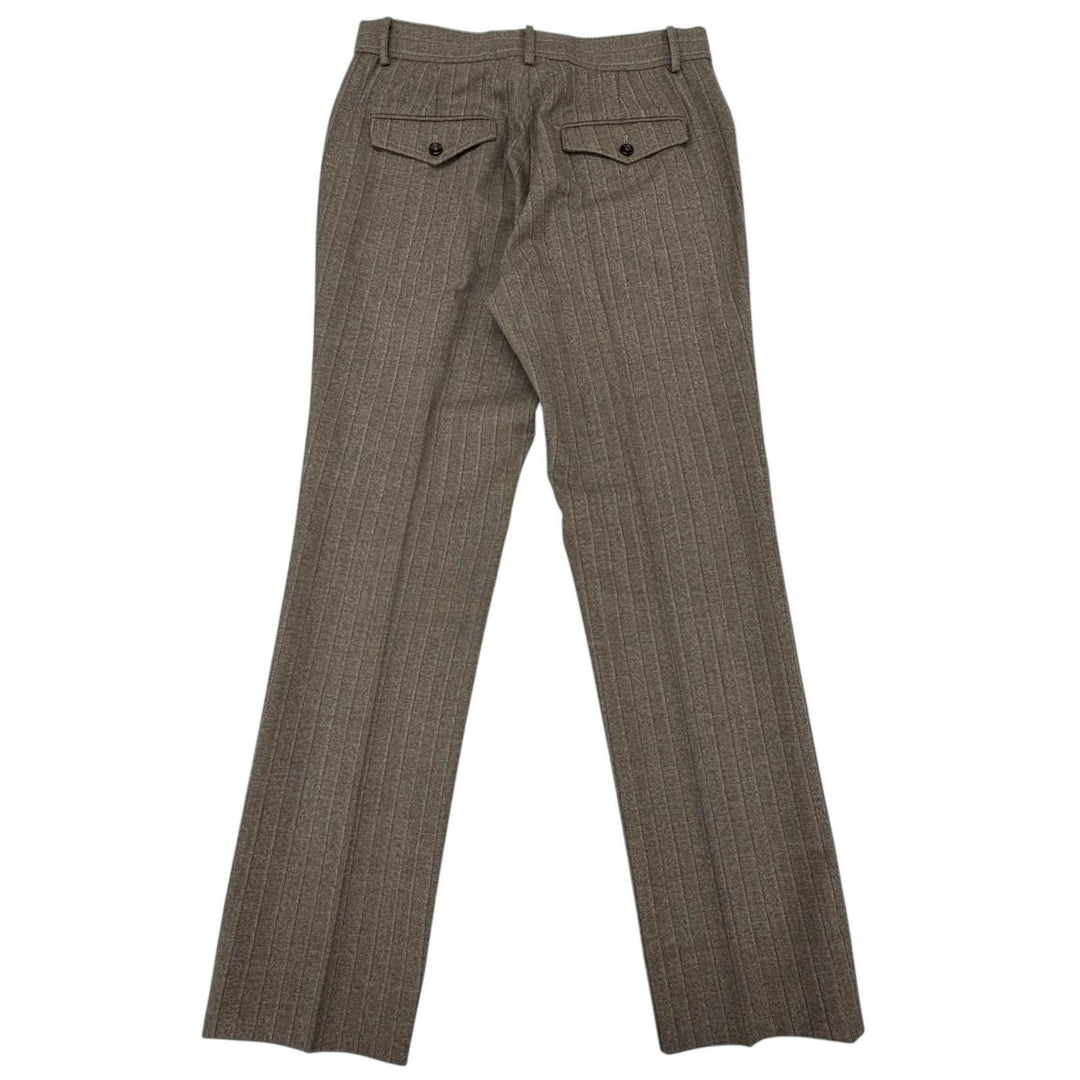 Excellent GUCCI slacks Striped Pattern Pants Brown wool mens 48 624380