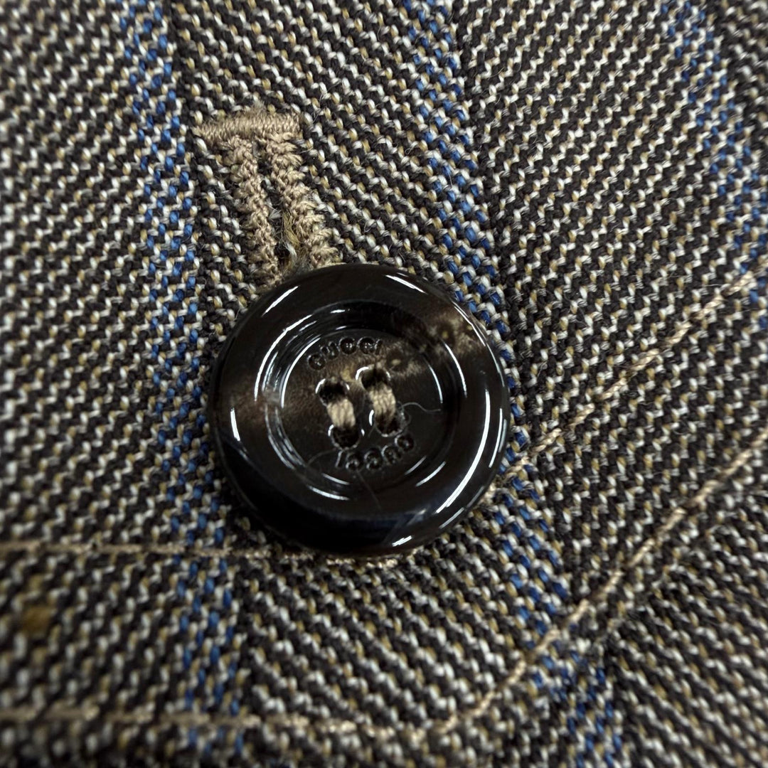 Excellent GUCCI slacks Striped Pattern Pants Brown wool mens 48 624380