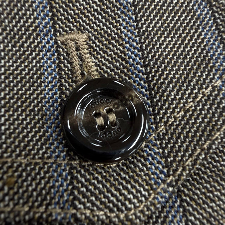 Excellent GUCCI slacks Striped Pattern Pants Brown wool mens 48 624380
