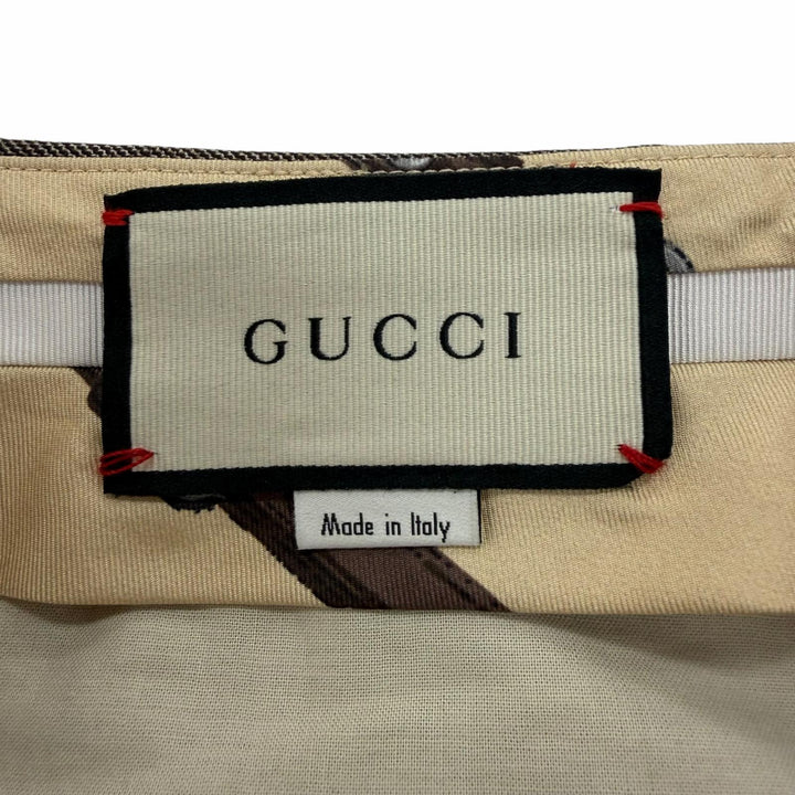 Excellent GUCCI slacks Striped Pattern Pants Brown wool mens 48 624380