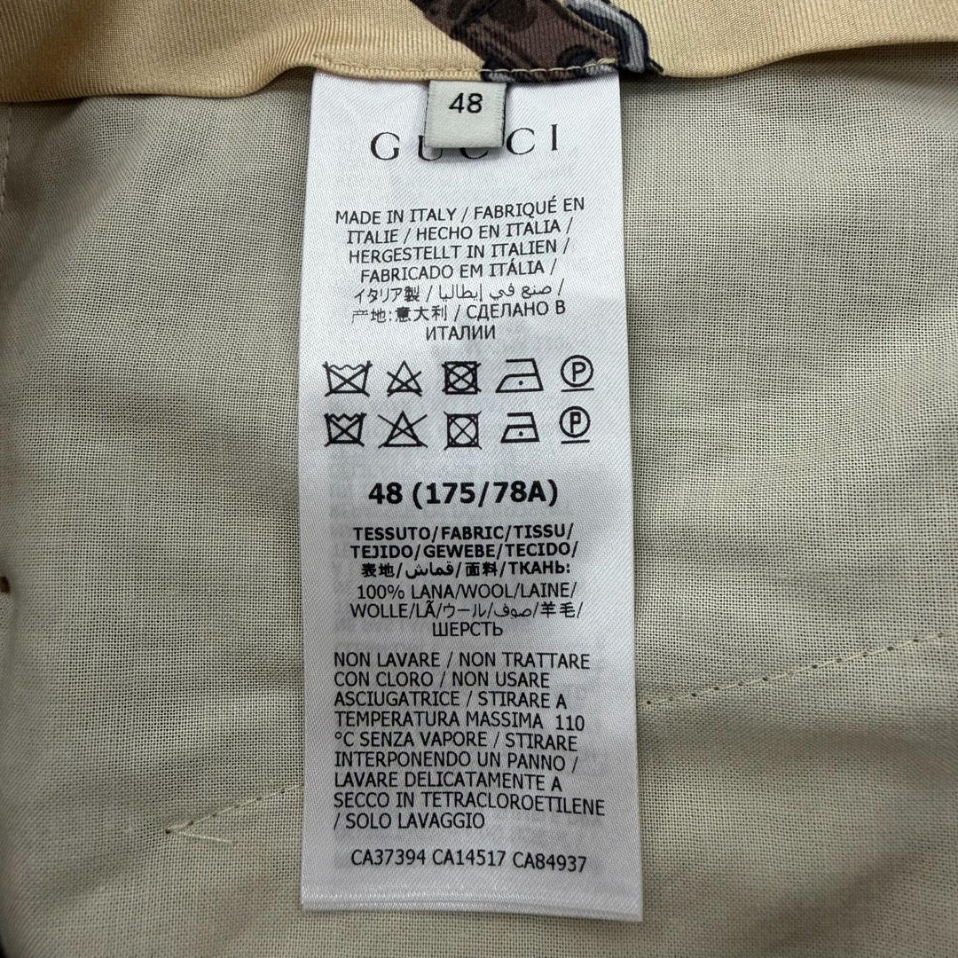 Excellent GUCCI slacks Striped Pattern Pants Brown wool mens 48 624380