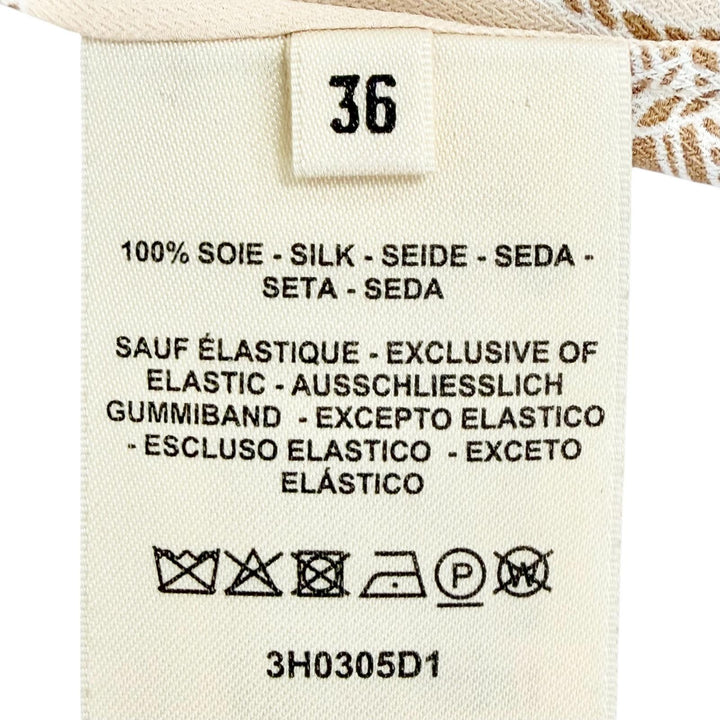 Excellent HERMES skirt LES TAMBOURS Tambour drums beige silk Women 36 3H0305D1