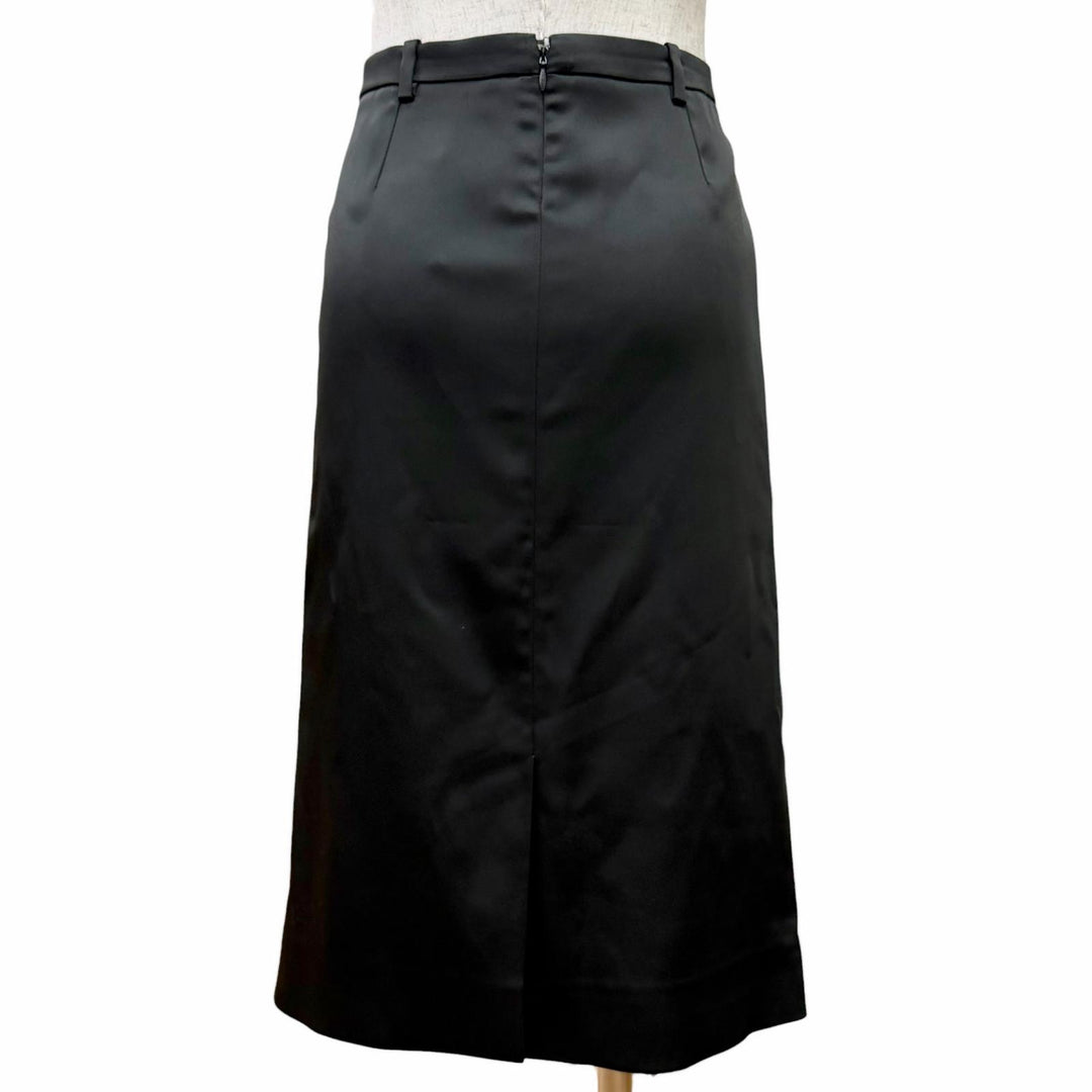 Pristine BALENCIAGA Tight Skirt EVENINGWEAR black acetate Women 34 808789 TRO56