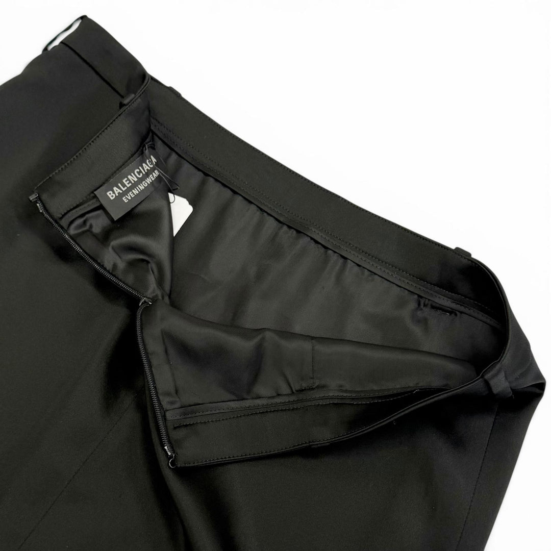 Pristine BALENCIAGA Tight Skirt EVENINGWEAR black acetate Women 34 808789 TRO56