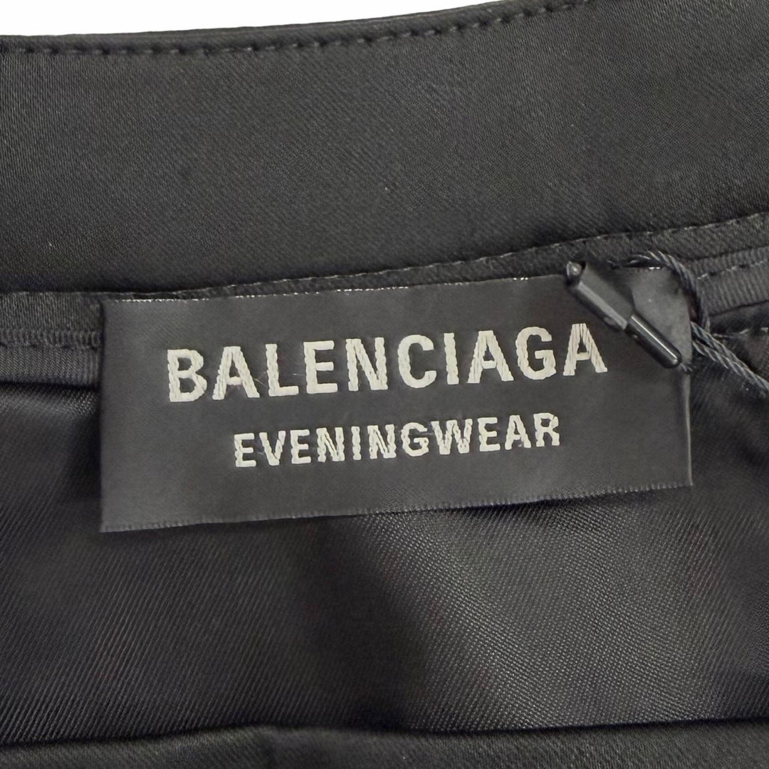Pristine BALENCIAGA Tight Skirt EVENINGWEAR black acetate Women 34 808789 TRO56