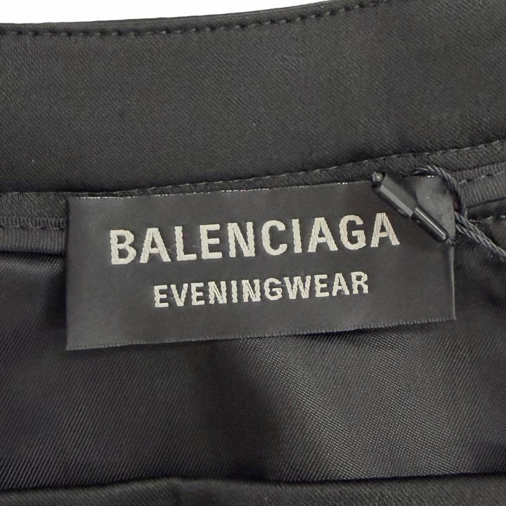 Pristine BALENCIAGA Tight Skirt EVENINGWEAR black acetate Women 34 808789 TRO56