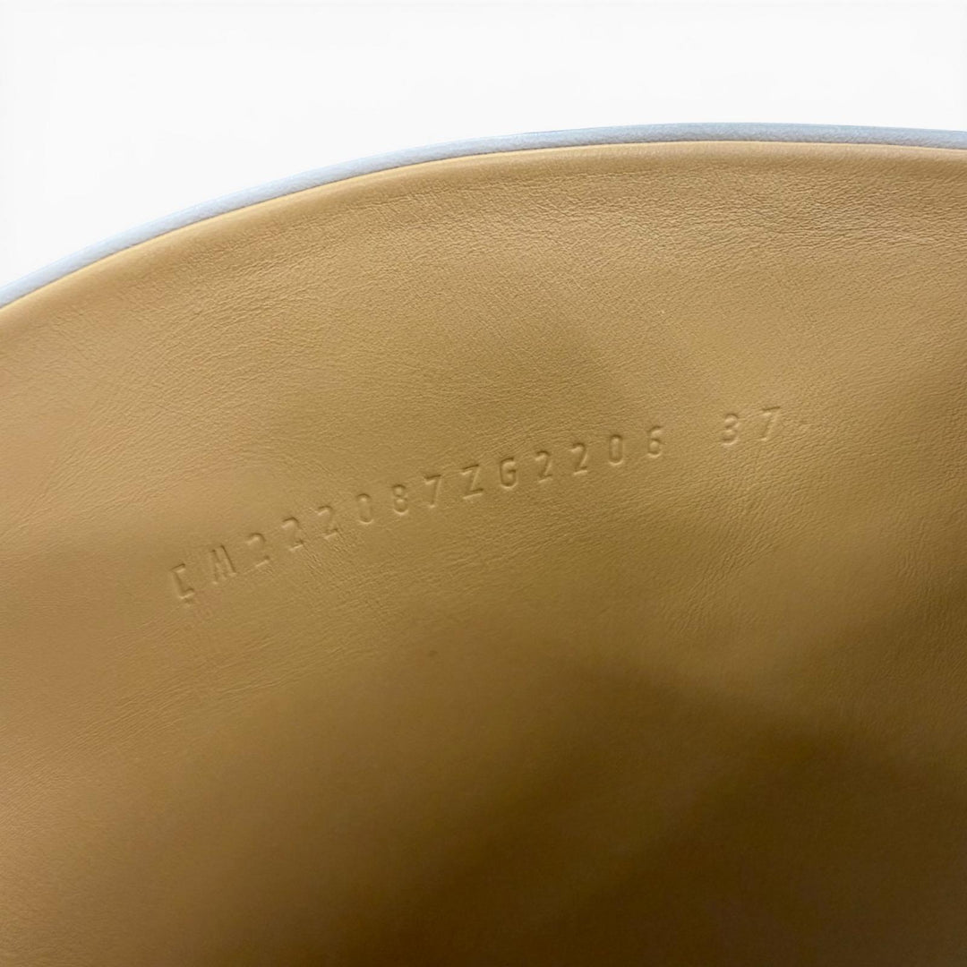 Pristine HERMES Knee-high boots Faustin Kelly Buckle Leather Light beige 37