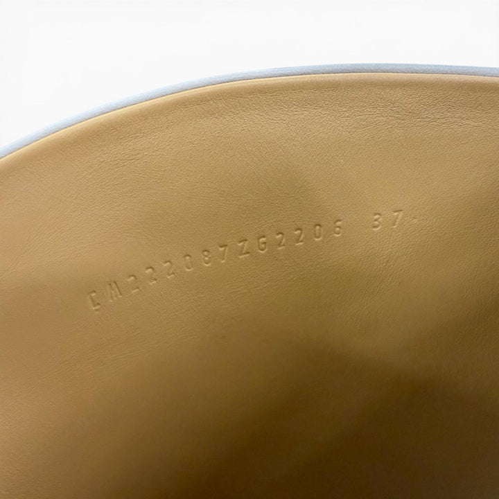 Pristine HERMES Knee-high boots Faustin Kelly Buckle Leather Light beige 37