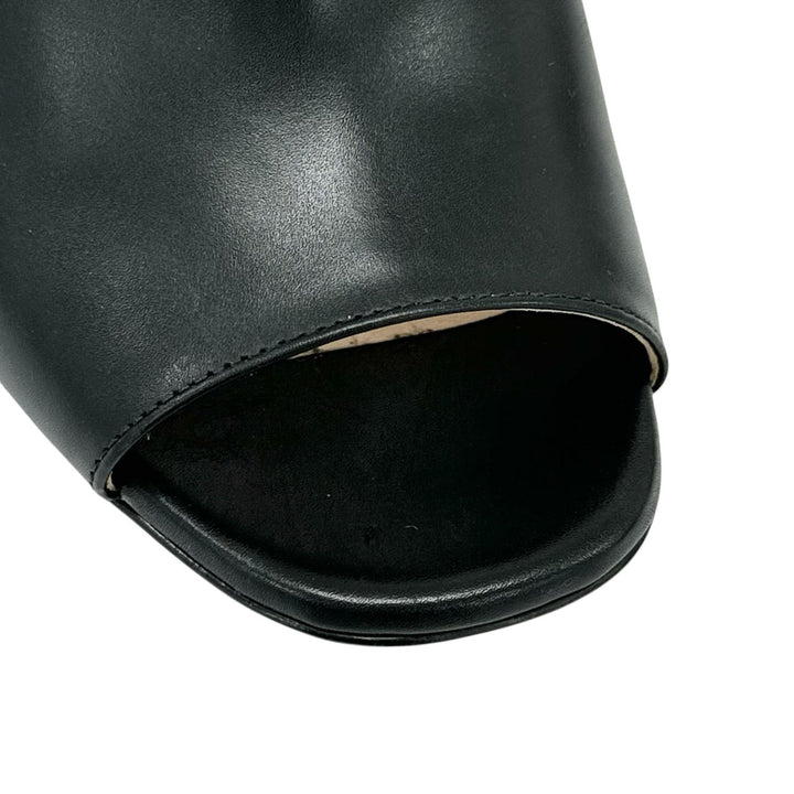 Excellent PRADA Sandals Two-tone ankle strap heels black leather Women 37