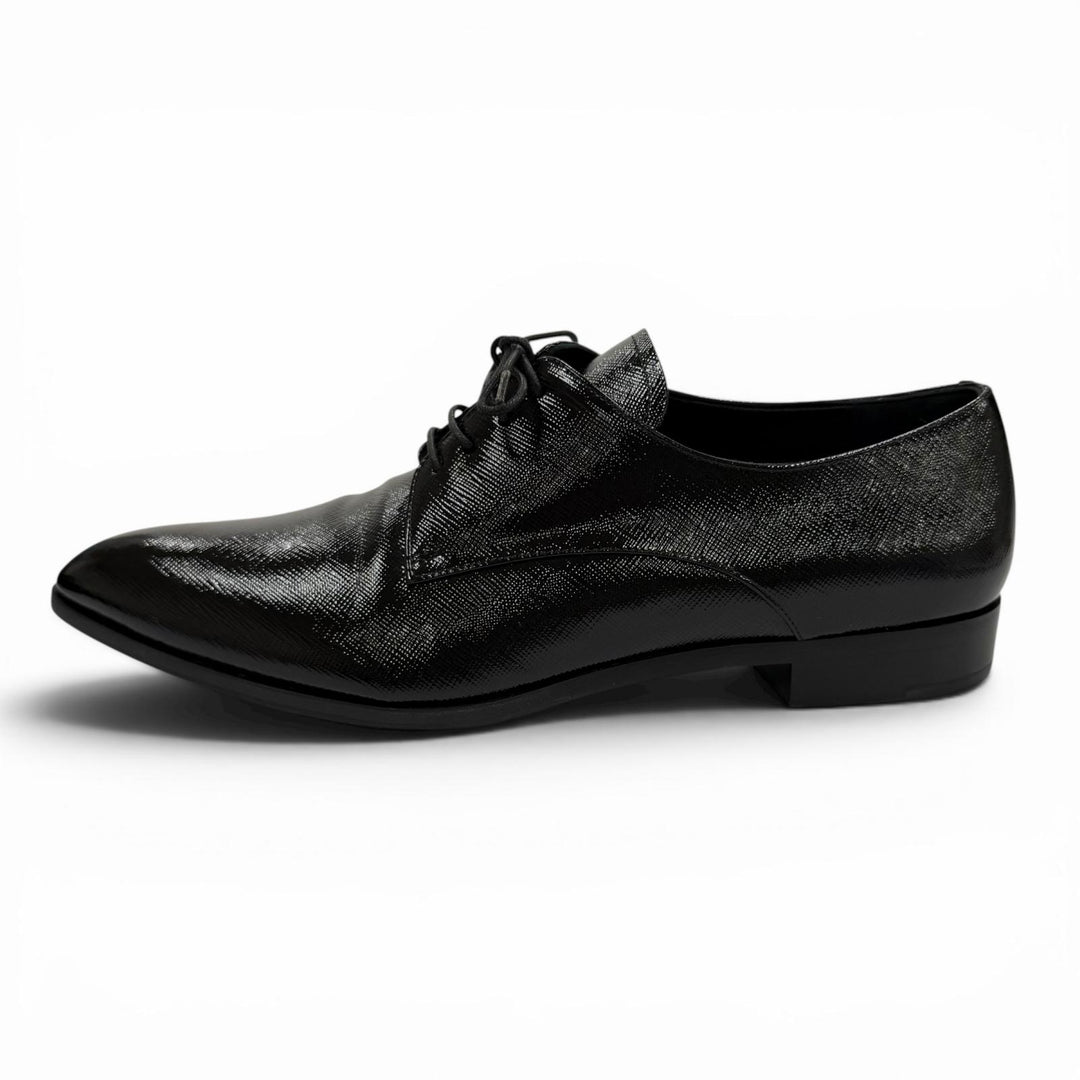 Great PRADA Leather shoes Pointed toe lace-up shoes black leather Women 38