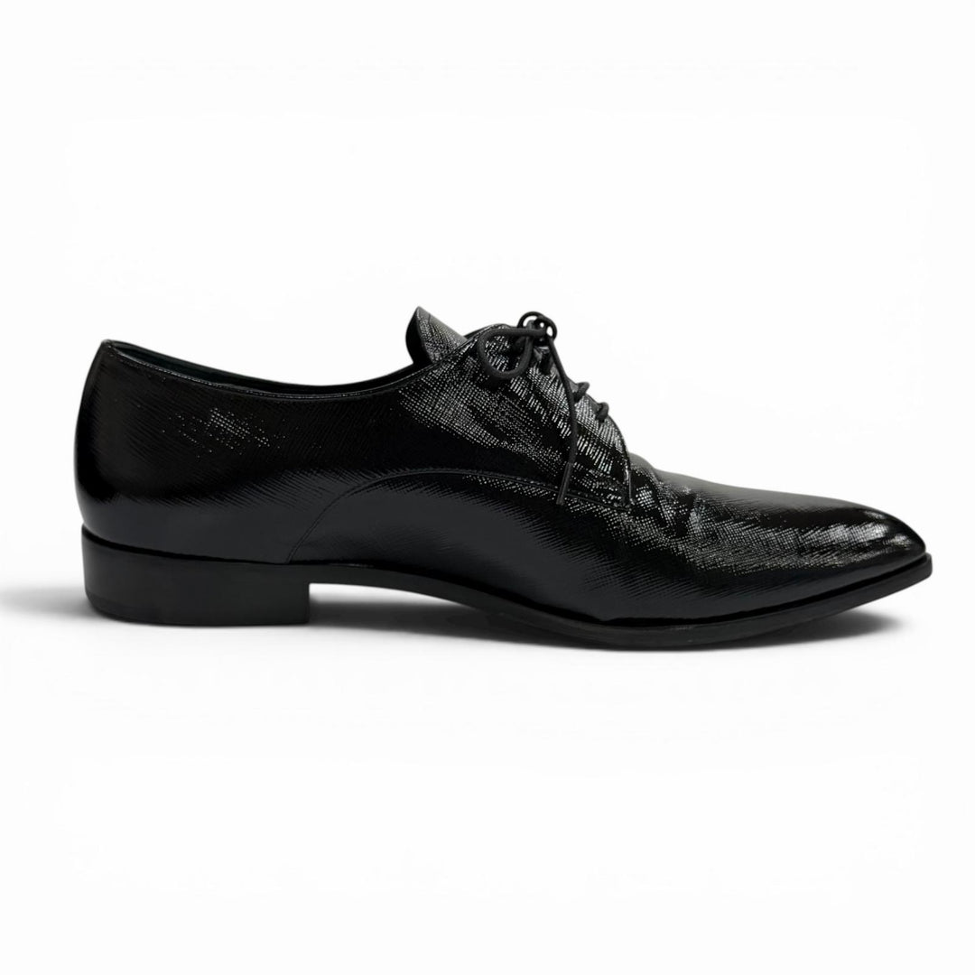 Great PRADA Leather shoes Pointed toe lace-up shoes black leather Women 38