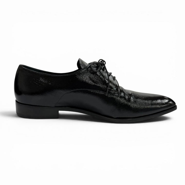 Great PRADA Leather shoes Pointed toe lace-up shoes black leather Women 38