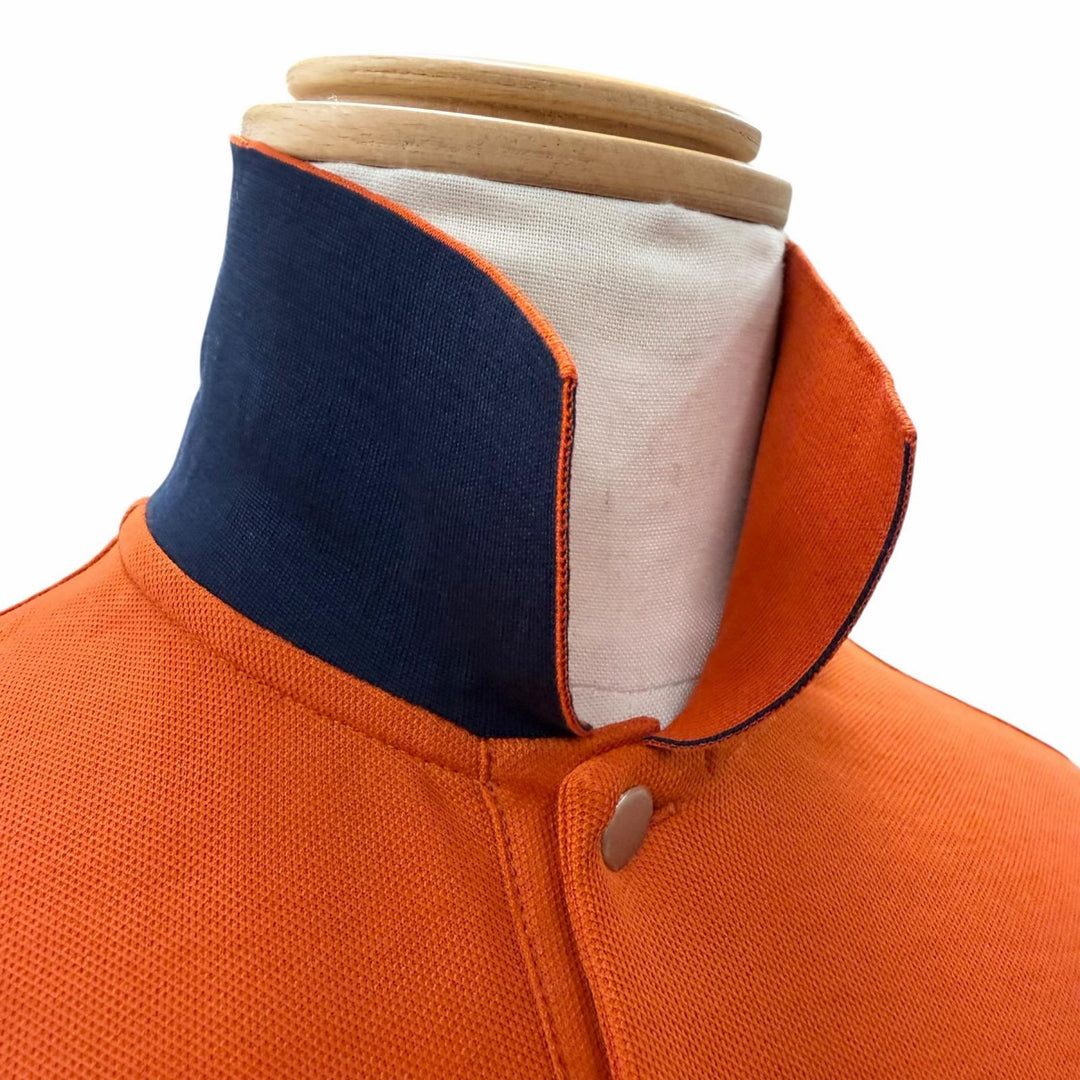 Pristine HERMES Short sleeve polo shirt Serie button Orange cotton mens M