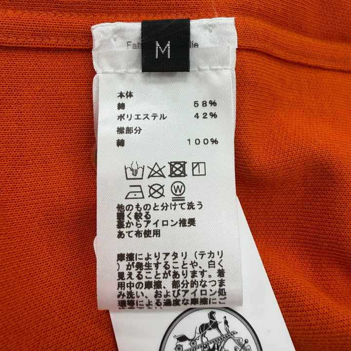 Pristine HERMES Short sleeve polo shirt Serie button Orange cotton mens M