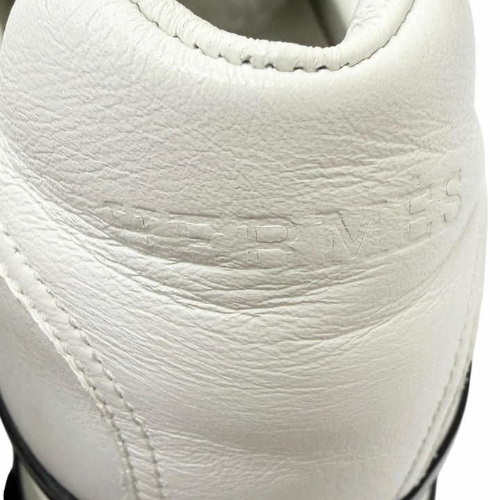 Great HERMES Low cut sneakers Trail H logo white leather mens H191395ZH