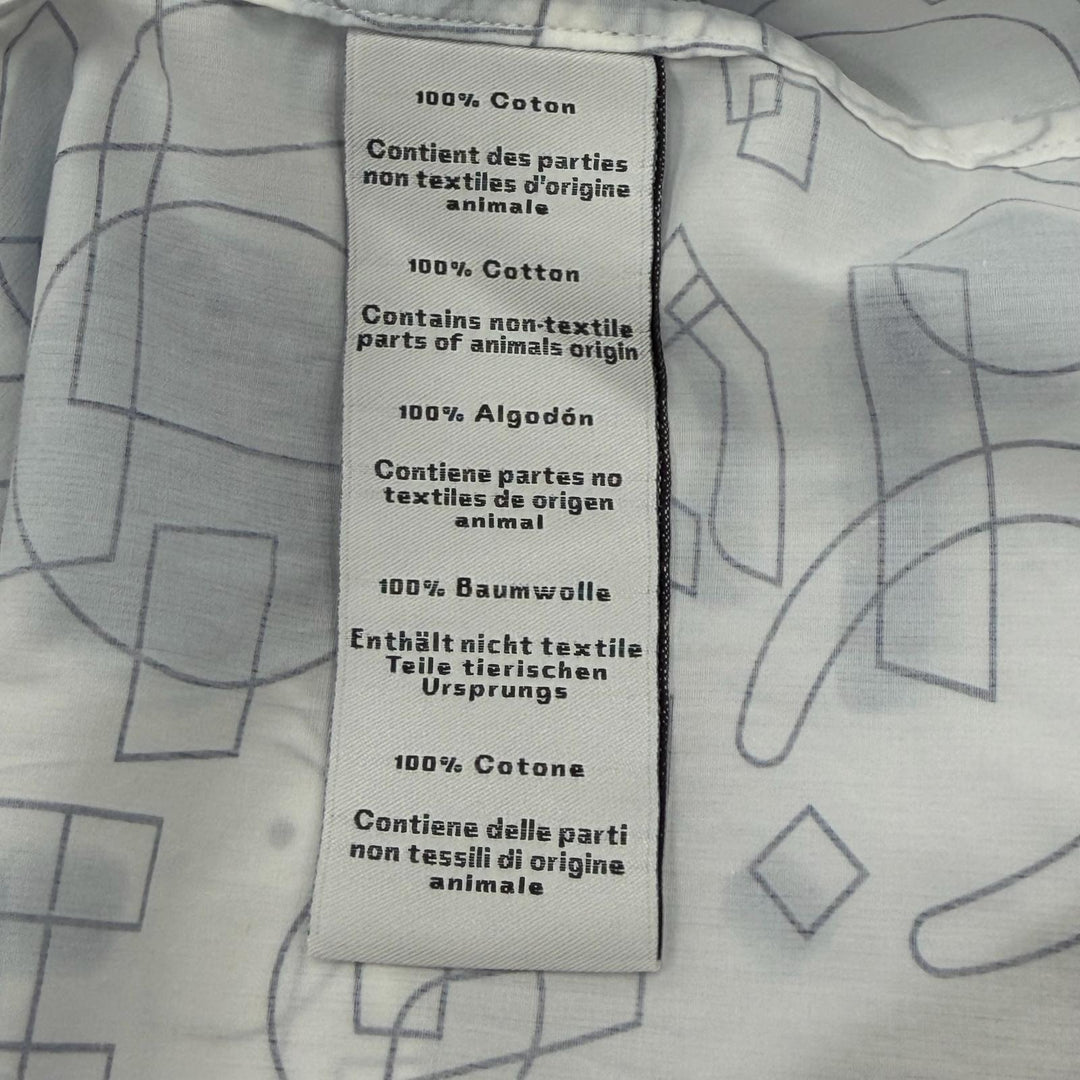 Excellent HERMES Long sleeve shirt Fragment Equestres white cotton mens 39