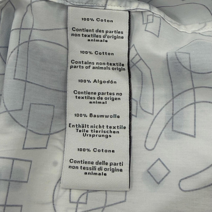 Excellent HERMES Long sleeve shirt Fragment Equestres white cotton mens 39