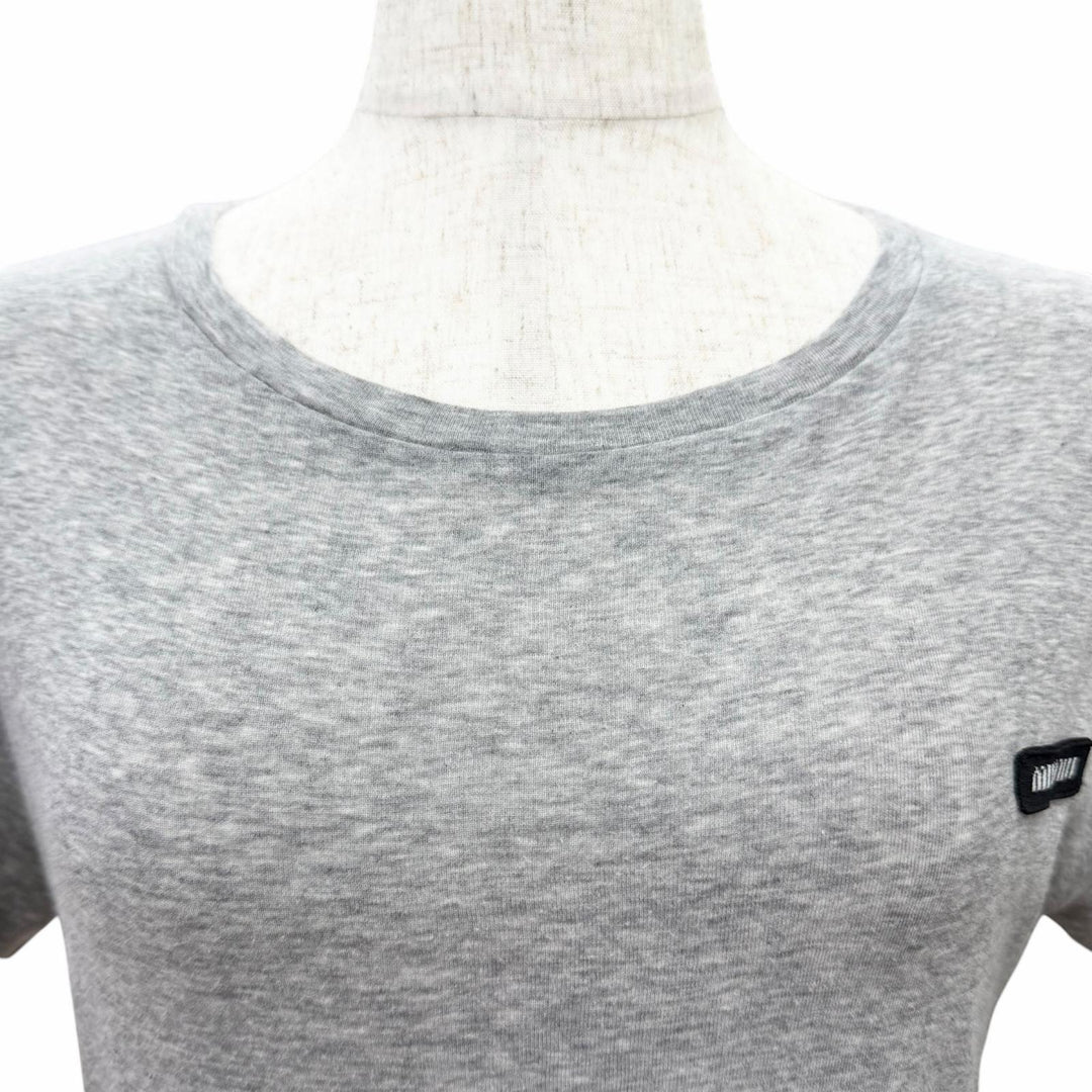 Excellent Miu Miu Rib-knit jersey t-shirt Logo patch short-sleeved top S MJN466