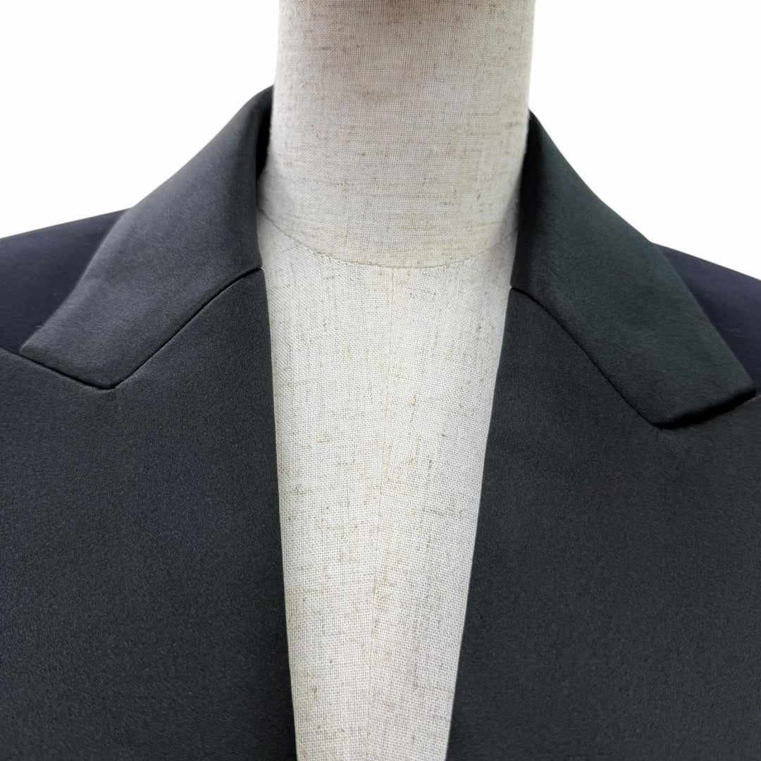 Pristine HERMES Jacket Peaked lapel tuxedo Dark navy wool Women 40 5E0299DH