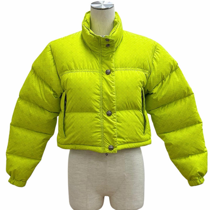 Excellent CHROME HEARTS Down jacket STIFF Neon yellow polyester Women XS