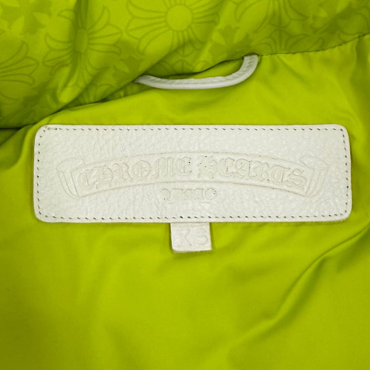 Excellent CHROME HEARTS Down jacket STIFF Neon yellow polyester Women XS