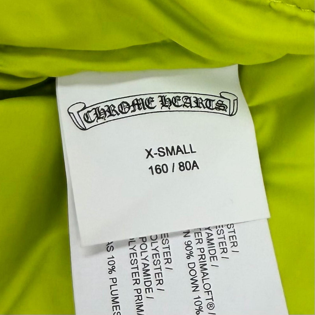 Excellent CHROME HEARTS Down jacket STIFF Neon yellow polyester Women XS