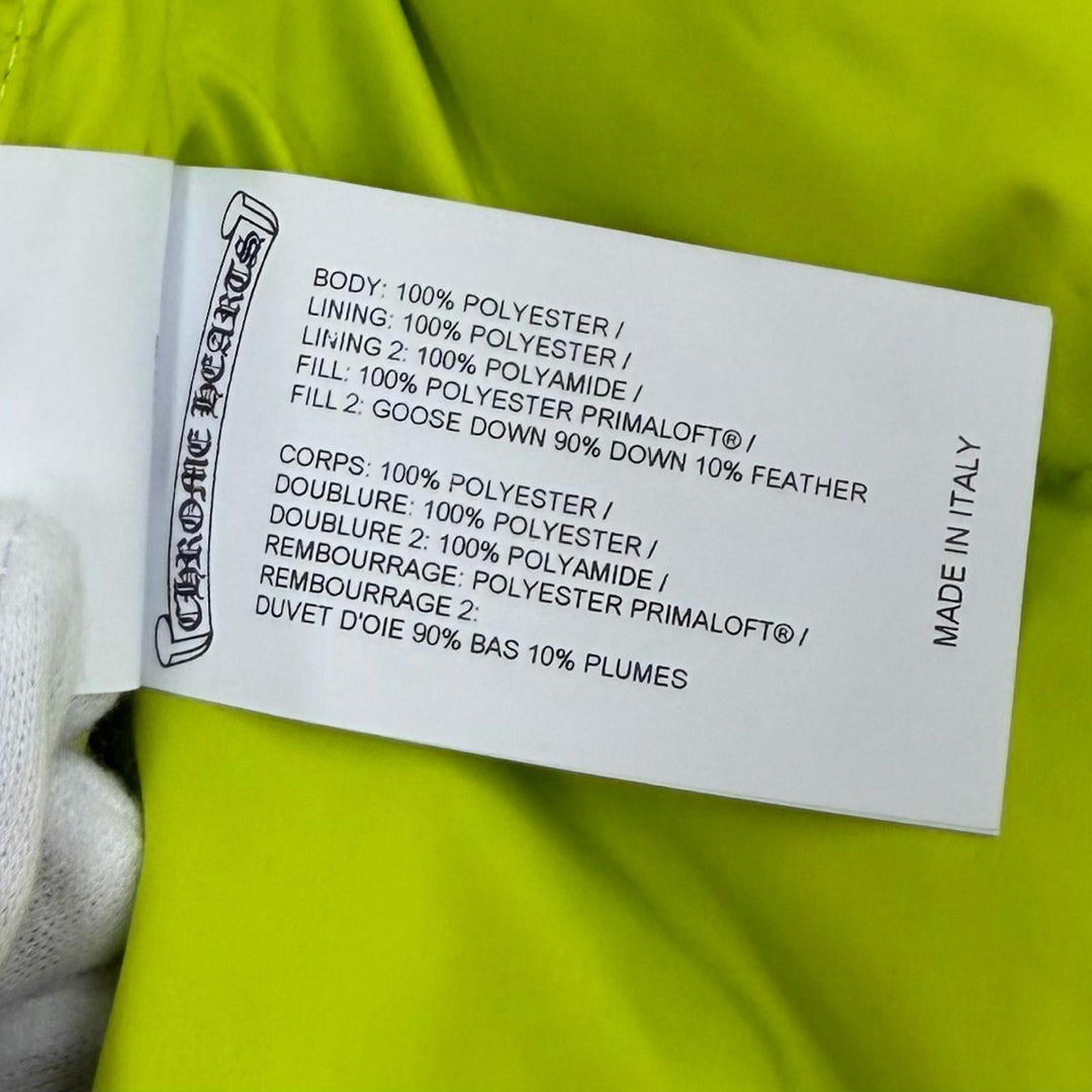 Excellent CHROME HEARTS Down jacket STIFF Neon yellow polyester Women XS