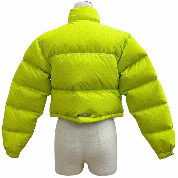 Excellent CHROME HEARTS Down jacket STIFF Neon yellow polyester Women XS