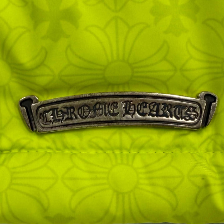 Excellent CHROME HEARTS Down jacket STIFF Neon yellow polyester Women XS