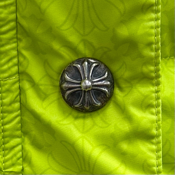Excellent CHROME HEARTS Down jacket STIFF Neon yellow polyester Women XS