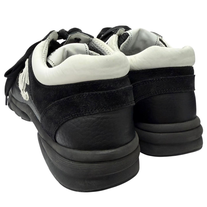 Discounted Very Good CHANEL Low cut sneakers COCO Mark lace up black leather mens 41 G38301