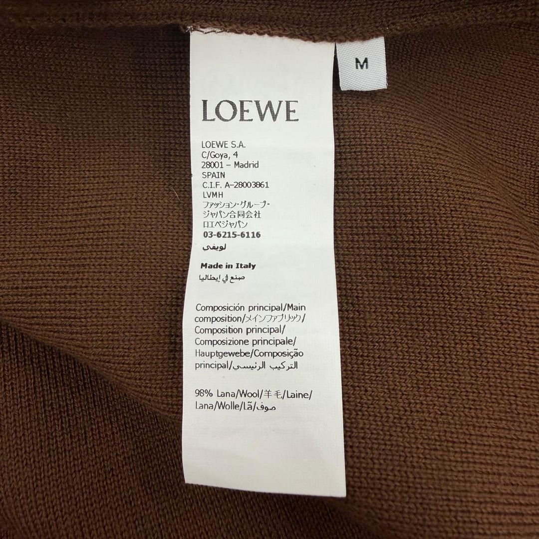 Excellent LOEWE hoodie Brown wool mens M H526Y16KAS